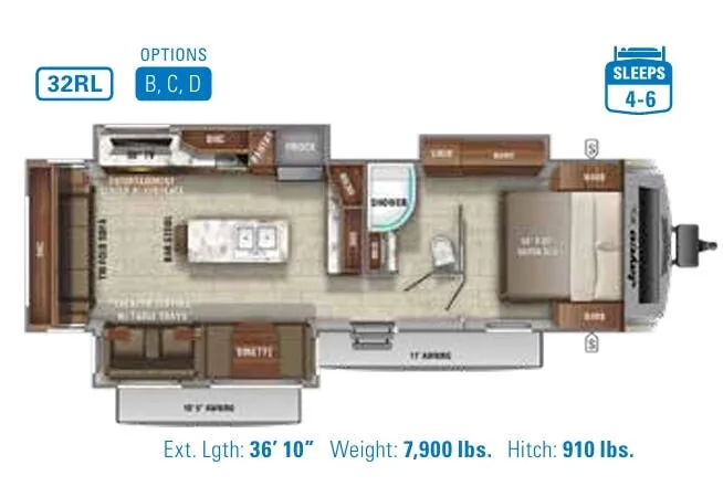 2021 Jayco White Hawk 32RL - Floor plan