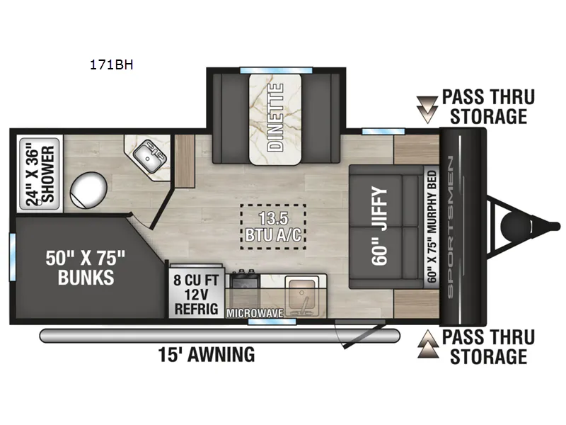 2026 K-Z Sportsmen Classic 171BH — Floor plan