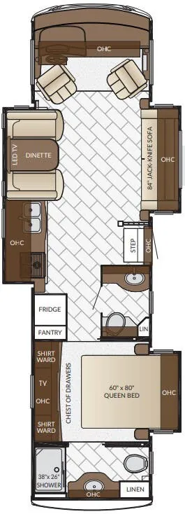 2017 Newmar Bay Star 3403 floor plan