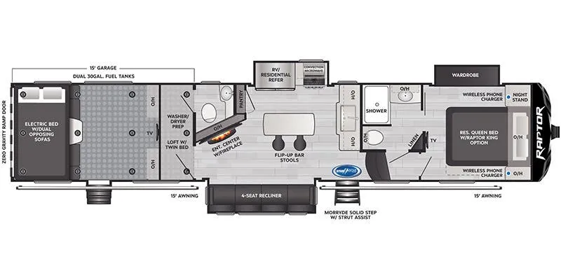 2023 Keystone Raptor 415 floor plan