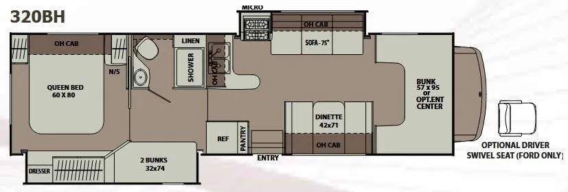 2017 Coachmen Leprechaun 320BH floor plan