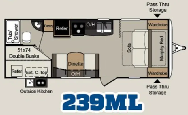 Keystone Passport Express 239ML floor plan