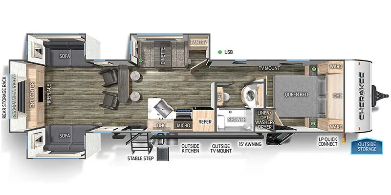 2023 Forest River Cherokee 306MM floor plan