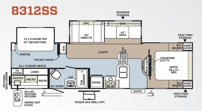 Forest River Rockwood Signature Ultra Lite 8312SS floor plan
