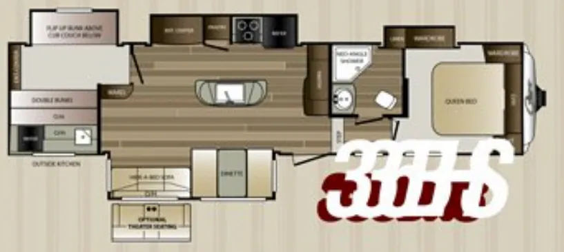 Keystone Cougar 336BHS floor plan