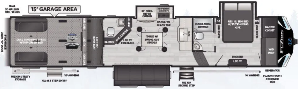 Keystone Fuzion 419 floor plan