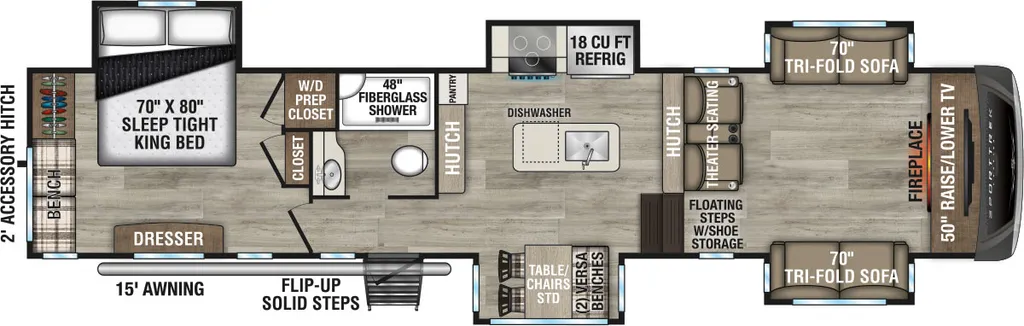 2026 Venture RV SPORTTREK TOURING EDITION FW 365VFL floor plan