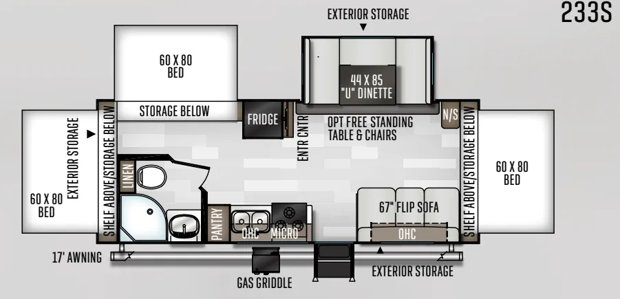 Forest River Rockwood Roo 233S floor plan