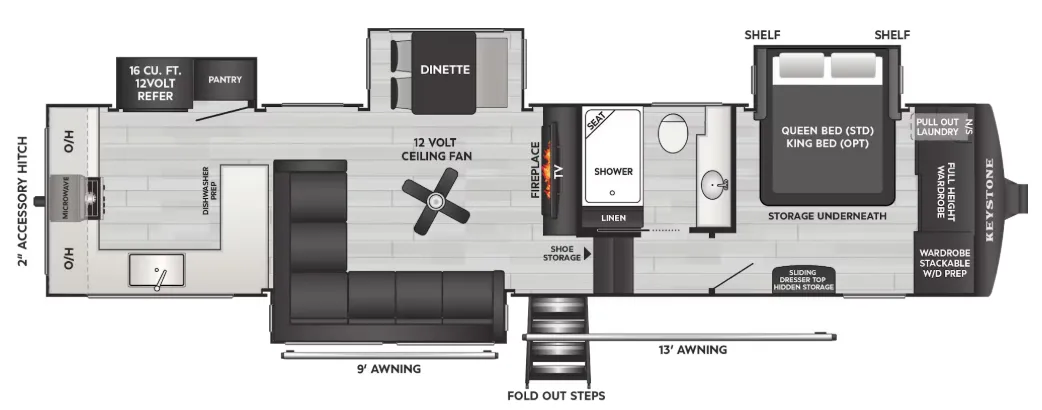 2026 Keystone Cougar Premium 350LLK - Floor plan