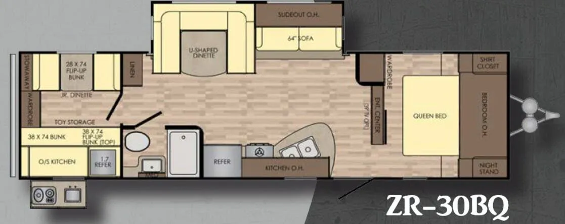 CrossRoads Zinger 30BQ floor plan