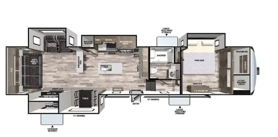 Forest River Cardinal Limited 388RDLE floor plan