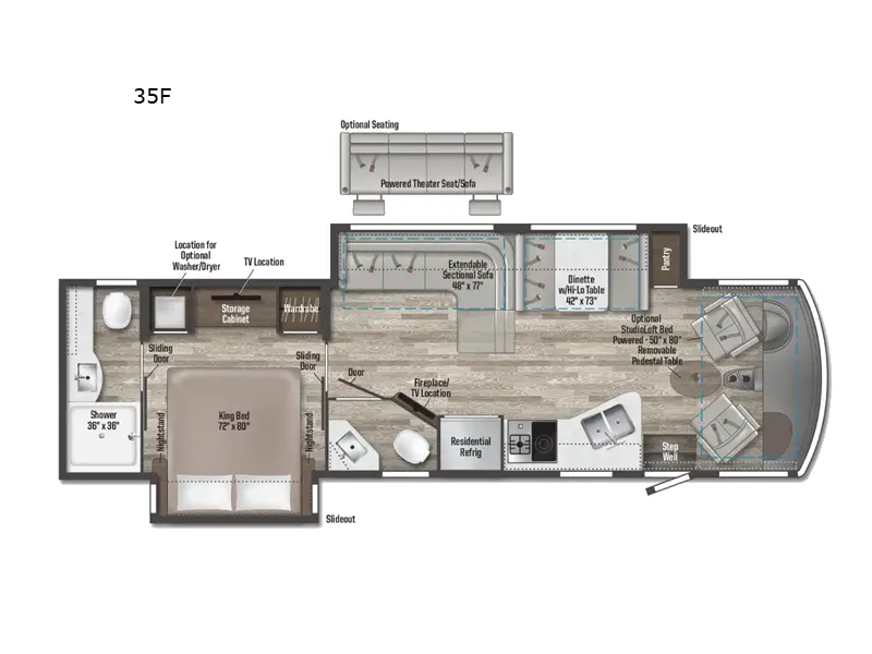 2023 Winnebago Adventurer 35F - Floor plan