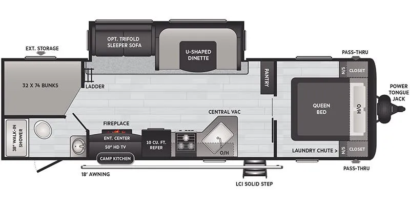 2021 Keystone Hideout 28BHSWE floor plan