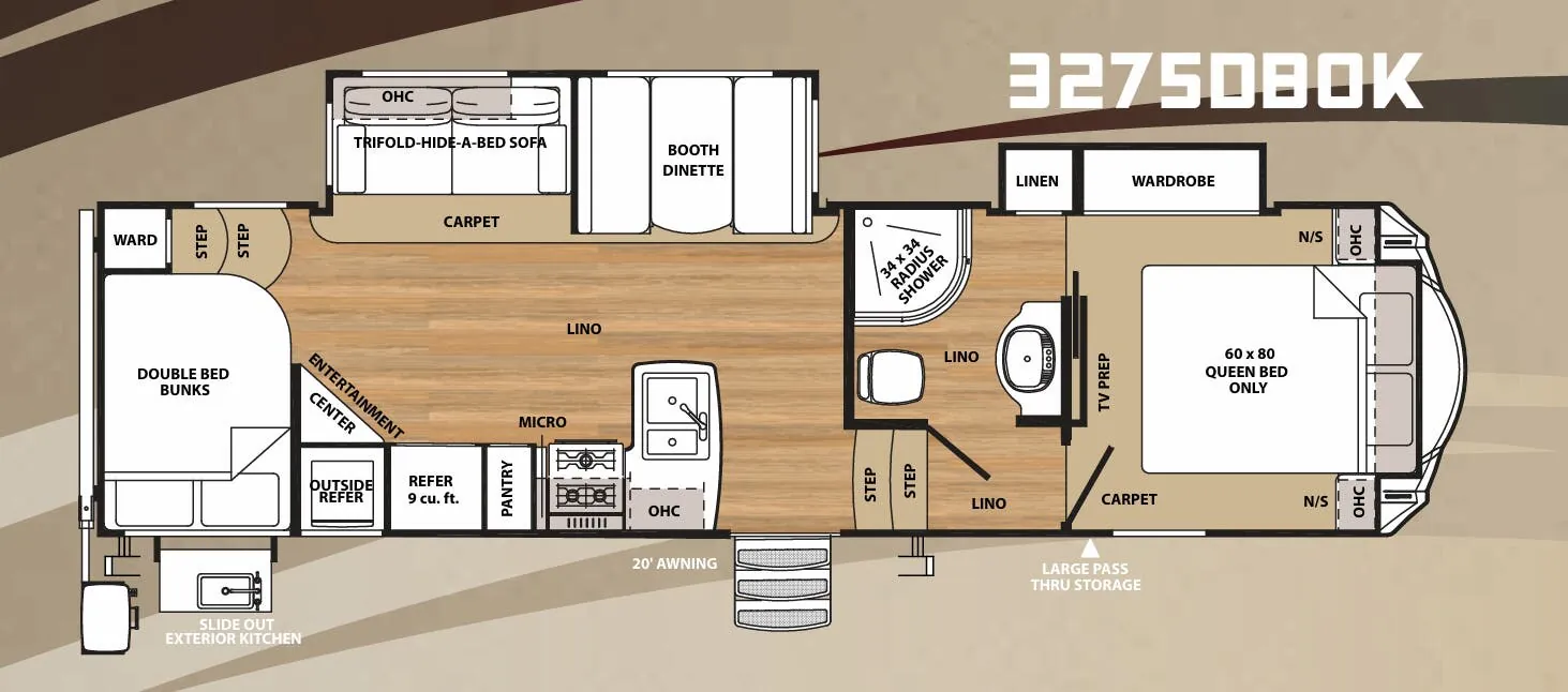 Forest River Sandpiper HT 3275DBOK floor plan