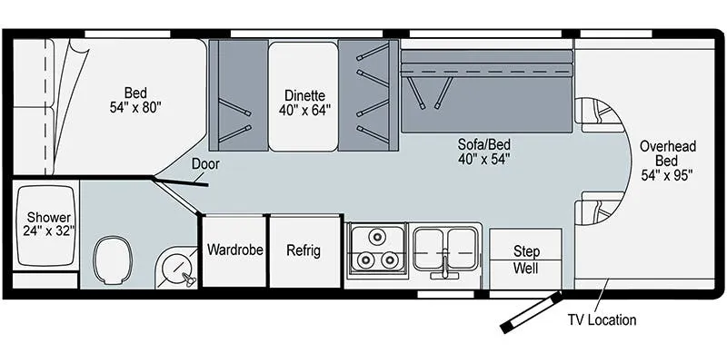 Winnebago Outlook 25J floor plan