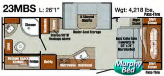 Gulf Stream Vintage Cruiser 23MBS floor plan