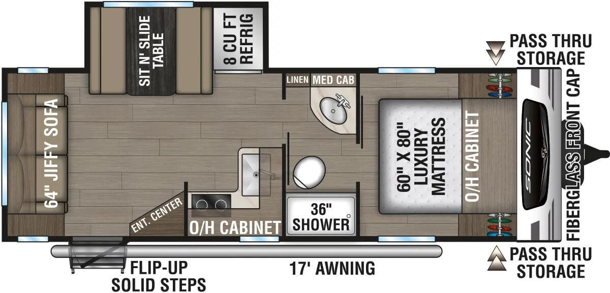 2024 Venture RV Sonic SN231VRL - Floor plan
