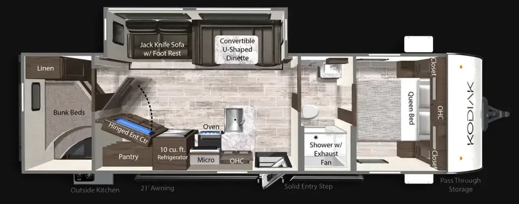 2022 Dutchmen Kodiak 296BHSL floor plan