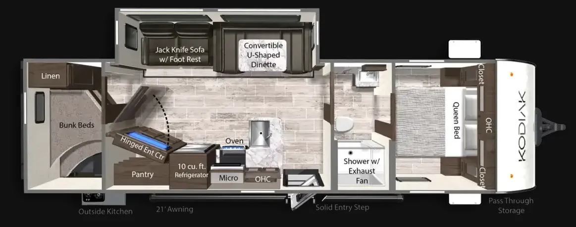 2022 Dutchmen Kodiak 296BHSL - Floor plan