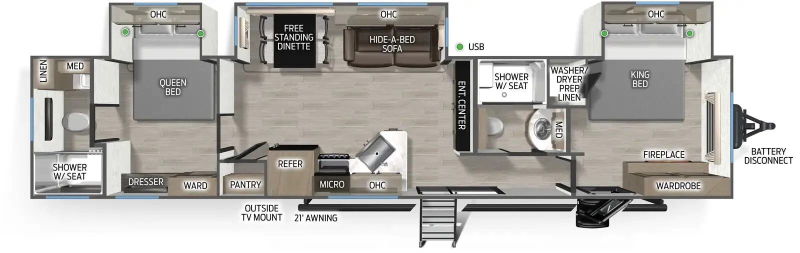 2027 Forest River Cherokee Timberwolf Black Label 39HBABL - Floor plan