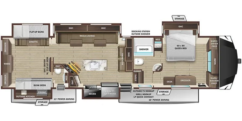 2024 Highland Ridge Open Range 395BHS floor plan