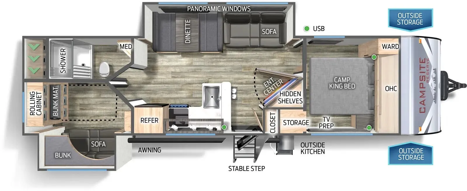 Forest River Campsite Reserve 27MR floor plan