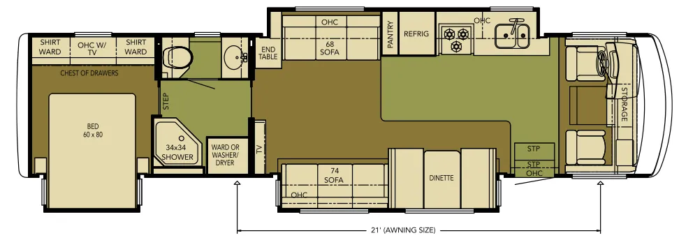 2008 NEWMAR NEWMAR GRAND STAR 3752 - Floor plan