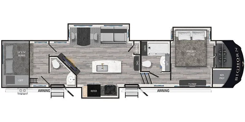 Heartland Bighorn Traveler BHTR 37 TB floor plan