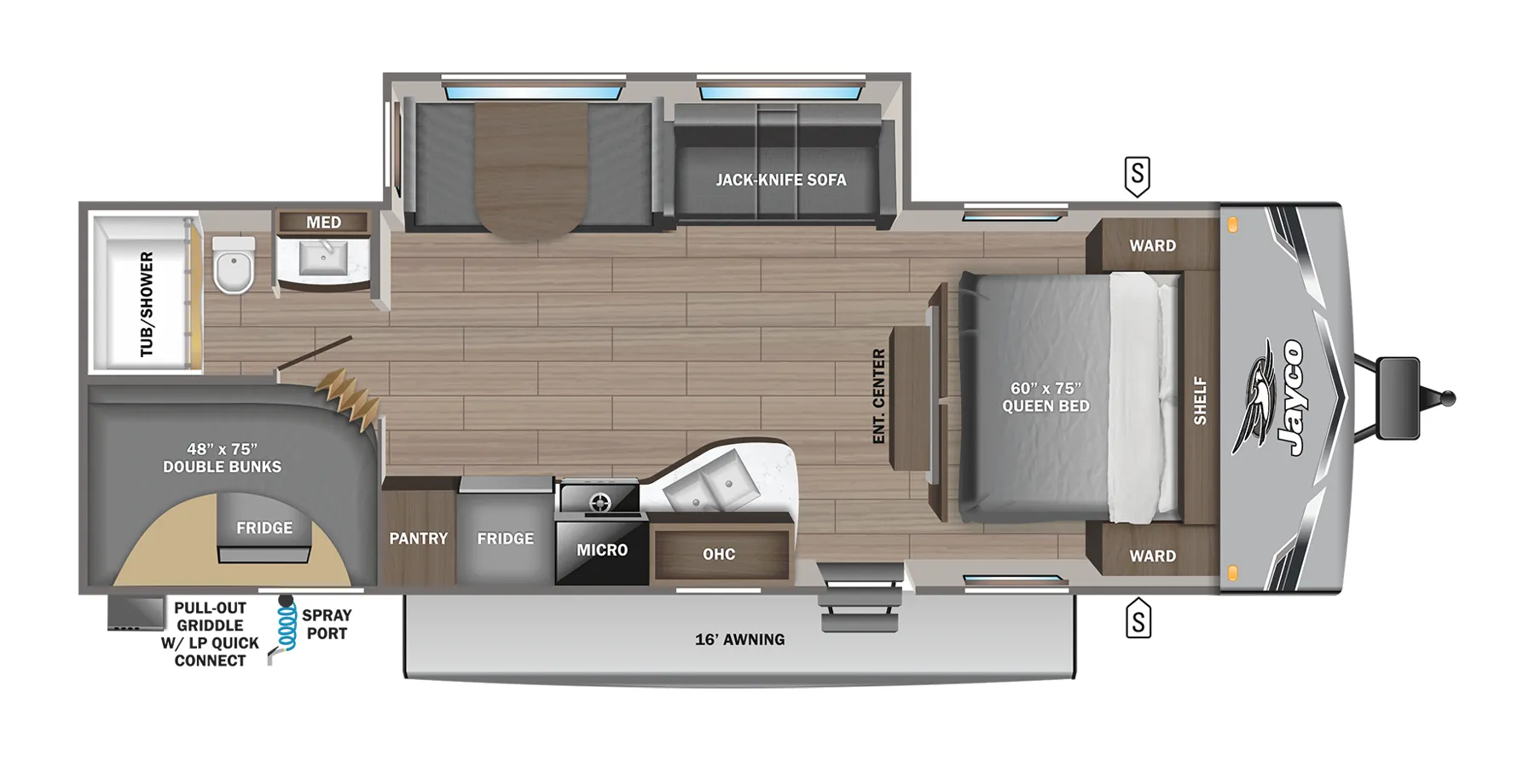 Jayco Jay Flight 267BHSW floor plan