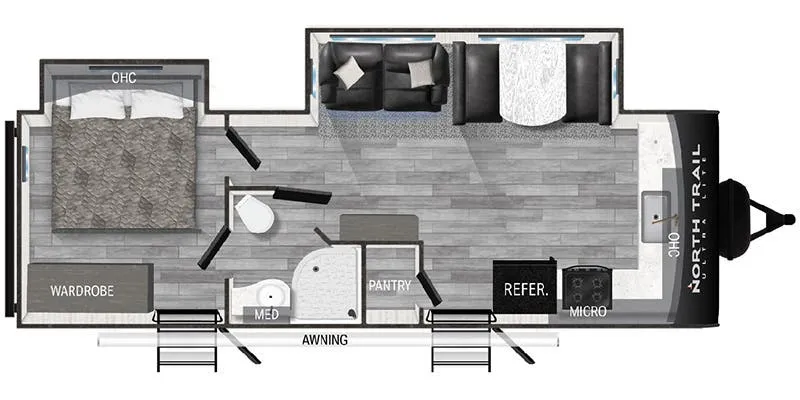 2023 Heartland North Trail Ultra-Lite NT 26FKDS floor plan