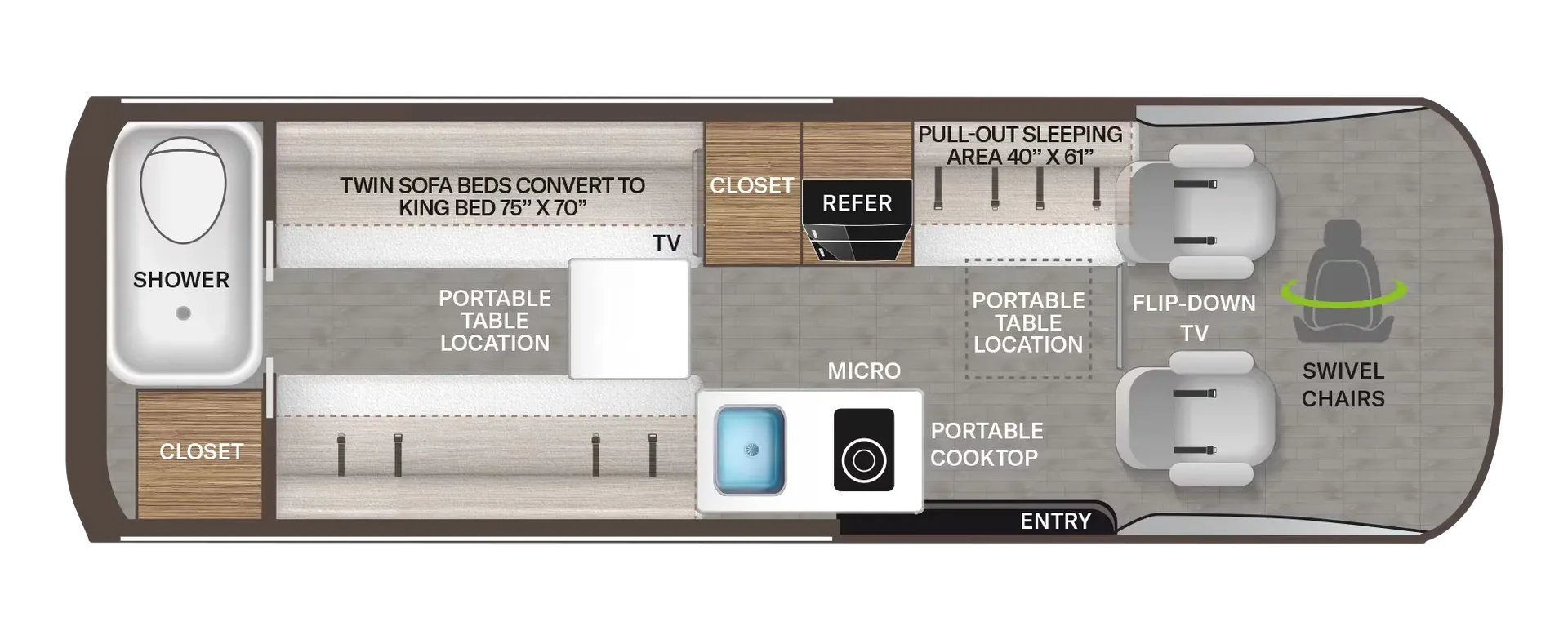 2027 Thor Motor Coach Tranquility 24A - Floor plan