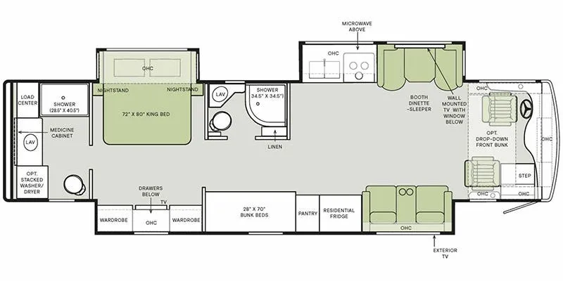 Tiffin Byway 38 BL floor plan