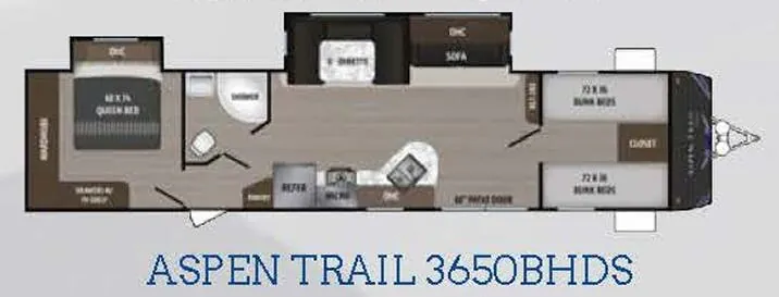 Dutchmen Aspen Trail 3650BHDS floor plan