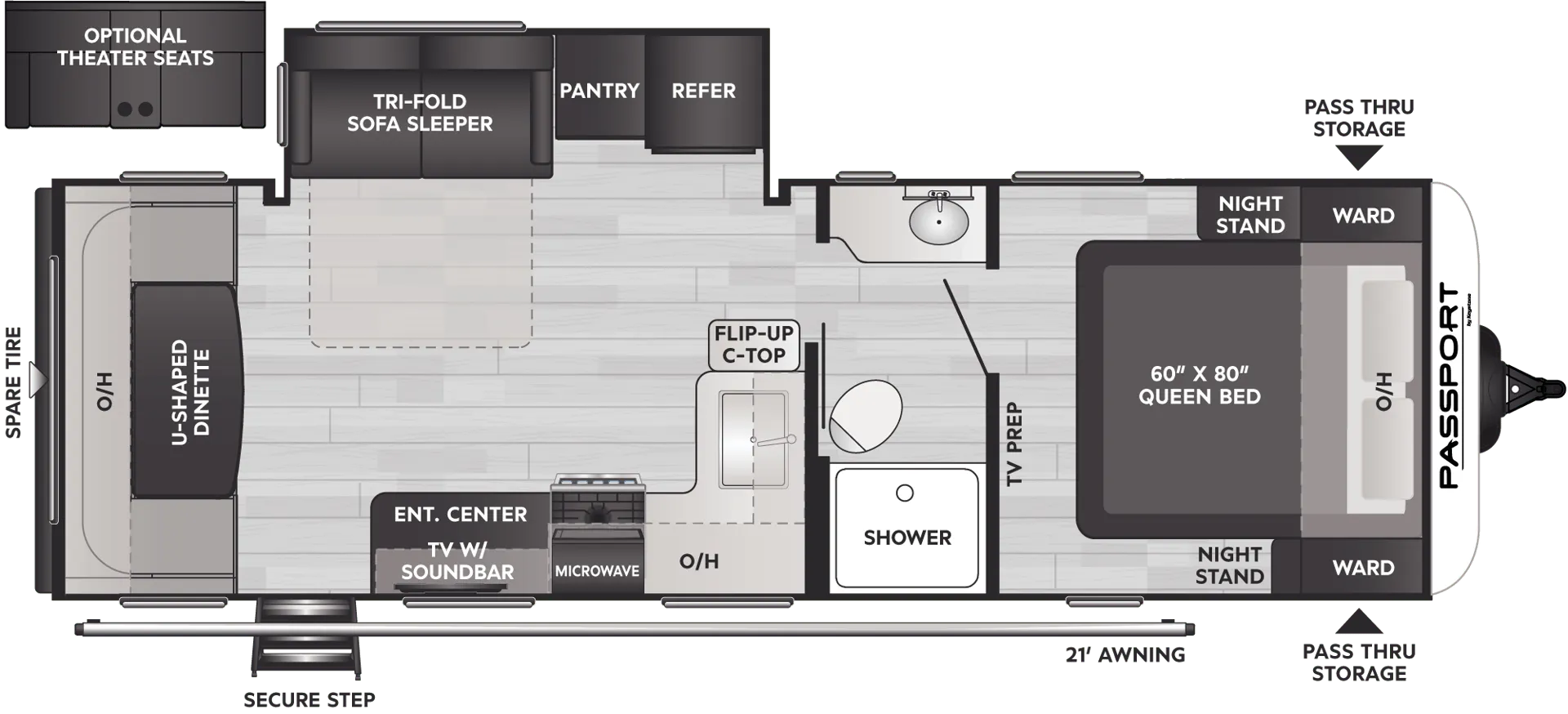 2022 Keystone Passport SL 252RD - Floor plan