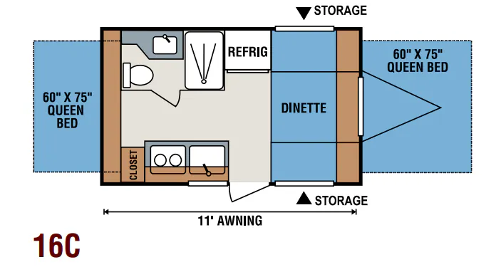 K-Z Coyote 16C floor plan