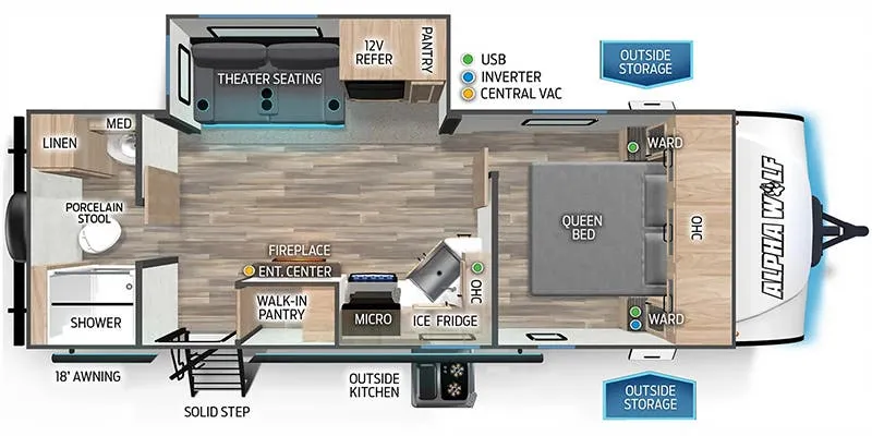 Forest River Cherokee Alpha Wolf 22SW-L floor plan