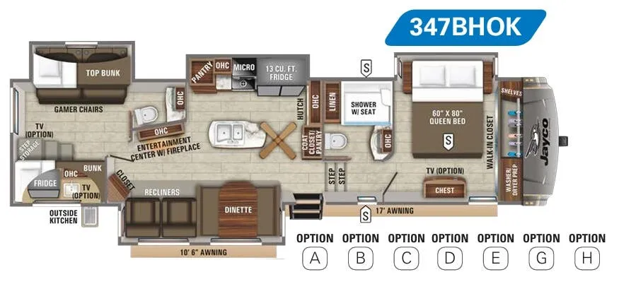 Jayco Eagle 347BHOK floor plan