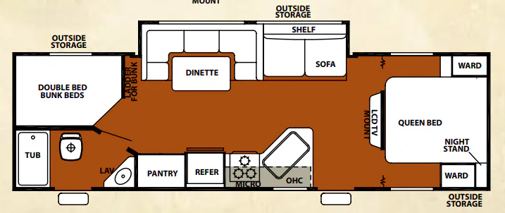 Forest River Cherokee Grey Wolf 26DBH floor plan