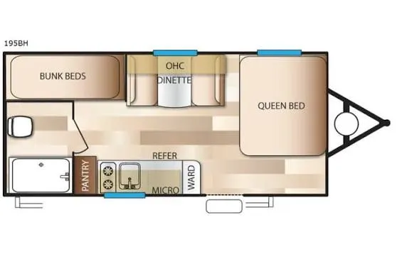 2017 Forest River Wildwood 195BH - Floor plan