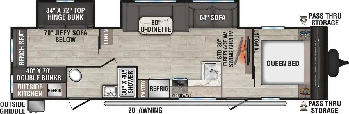 K-Z Sportsmen SE 332BHKSE floor plan