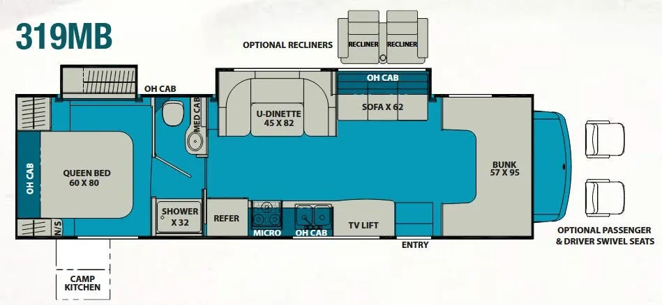 Coachmen Leprechaun 319MB floor plan