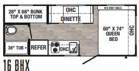 Palomino Puma Ultra Lite 16BHX floor plan