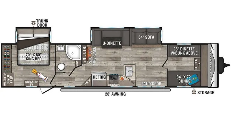 K-Z Sportsmen Destination 362BH floor plan