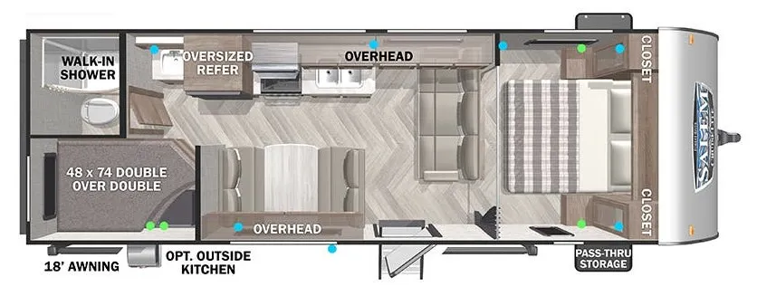 2022 Forest River Salem Cruise Lite 261BHXL - Floor plan