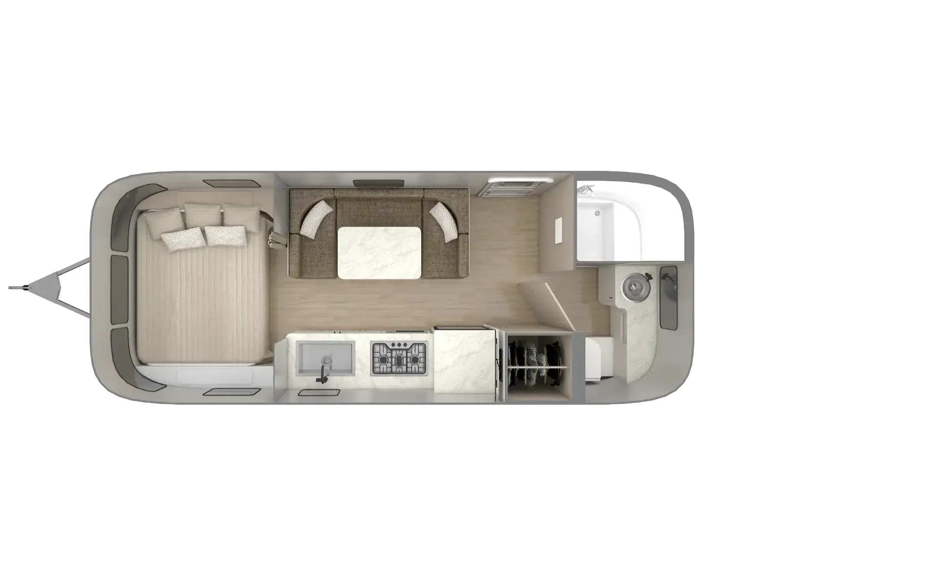 Airstream Caravel 22FB floor plan
