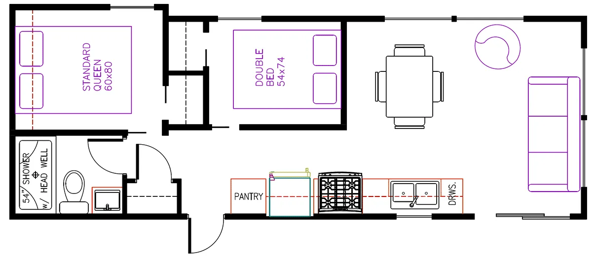 Elevation Park Model Company 7 Series 7-104 floor plan