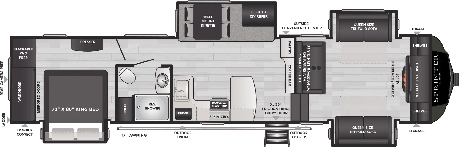 2024 Keystone Sprinter Limited 3670FLS - Floor plan