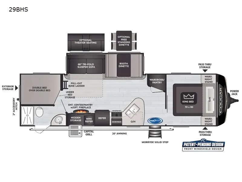 2021 COUGAR COUGAR 29BHS floor plan