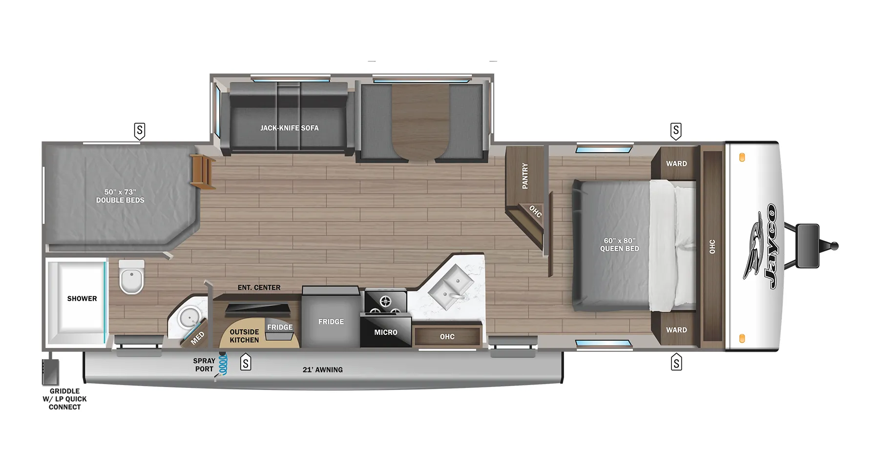 2024 Jayco Jay Feather 27BHB - Floor plan
