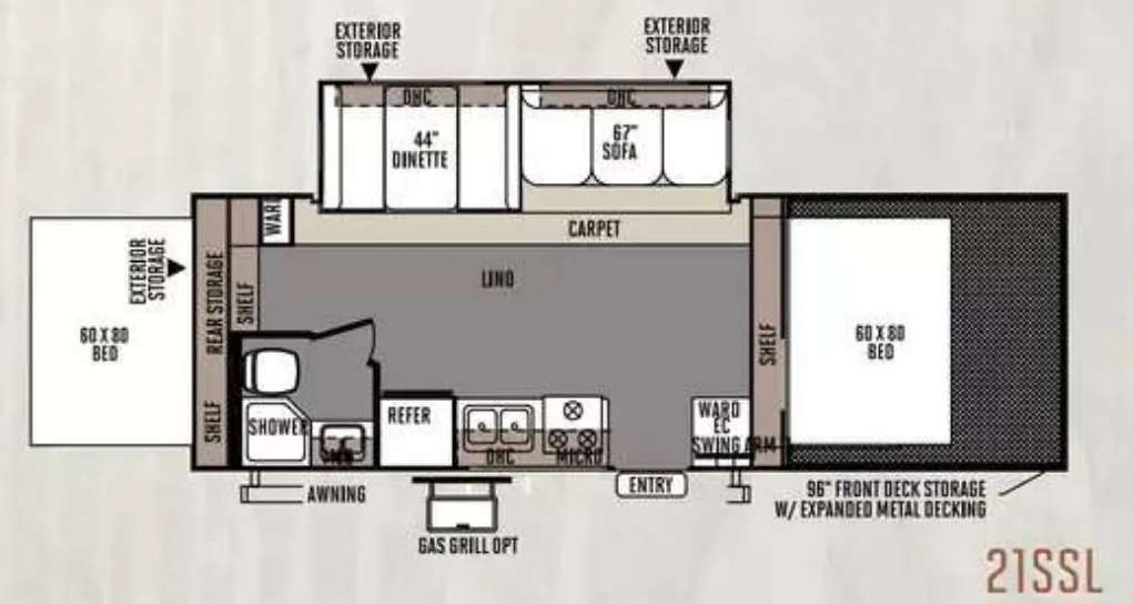 Forest River Rockwood Roo 21SSL floor plan